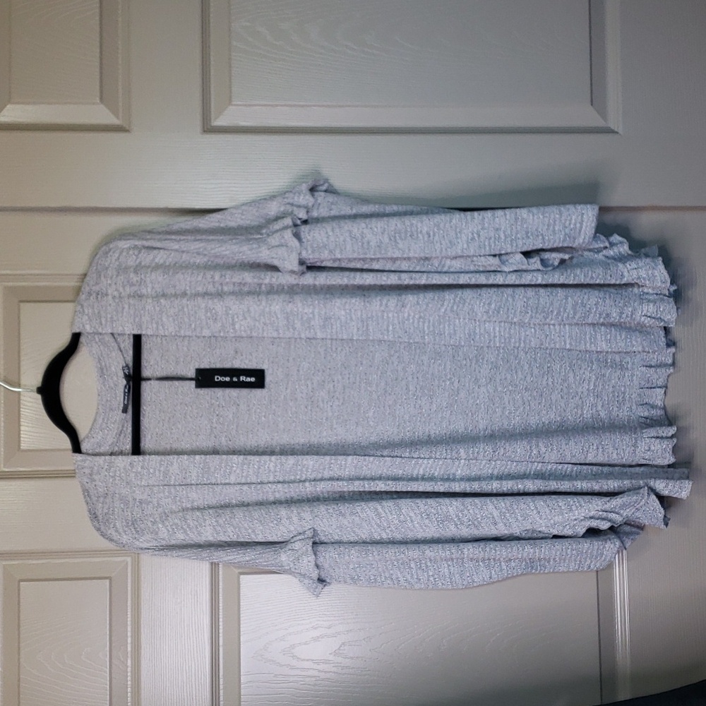 Nwt Doe & Rae Oversized Ruffle Open Front Cardiga… - image 1